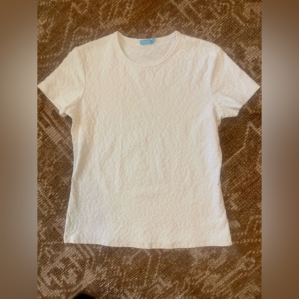 Ivory Textured Short Sleeve Tee